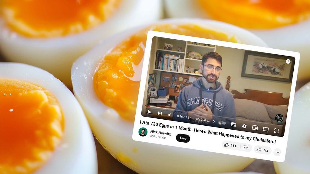 Lääketiedettä opiskeleva Nick Norwitz päätti kokeilla, miten 720 kananmunan syöminen yhden kuukauden aikana vaikuttaisi hänen kolesteroliarvoihinsa. Norwitz kertoi kokeilustaan omalla YouTube-kanavallaan.