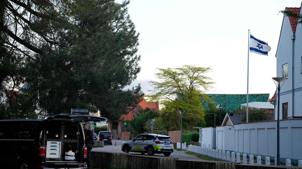 Kuva Israelin suurlähetystöstä Kööpenhaminassa keskiviikkoaamulla.