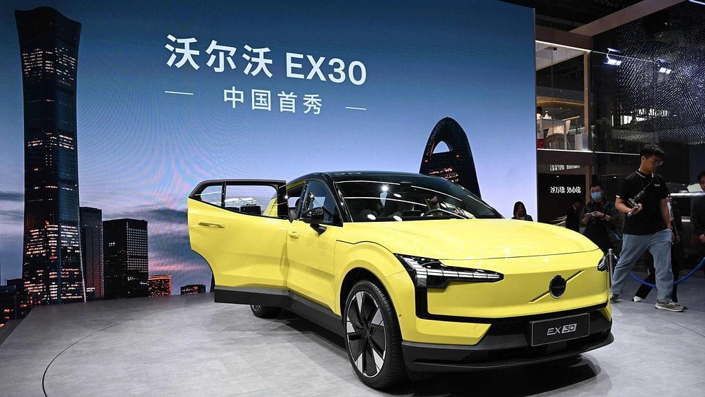 Volvon EX30 esittelyssä Kiinassa huhtikuussa.