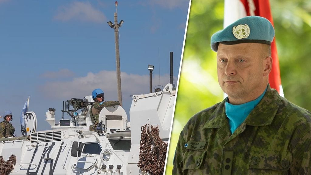 Suomen Libanonissa olevan kriisinhallintajoukon komentaja, everstiluutnantti Jukka Honkanen.