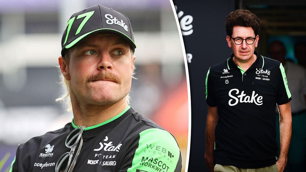 Puheet Valtteri Bottaksen F1-tulevaisuudesta eivät loppuneet sveitsiläislehti Blickin syyskuiseen uutiseen. Mattia Binotto (oikealla) kertoo harkitsevansa suomalaistähden paikalle myös Mick Schumacheria.