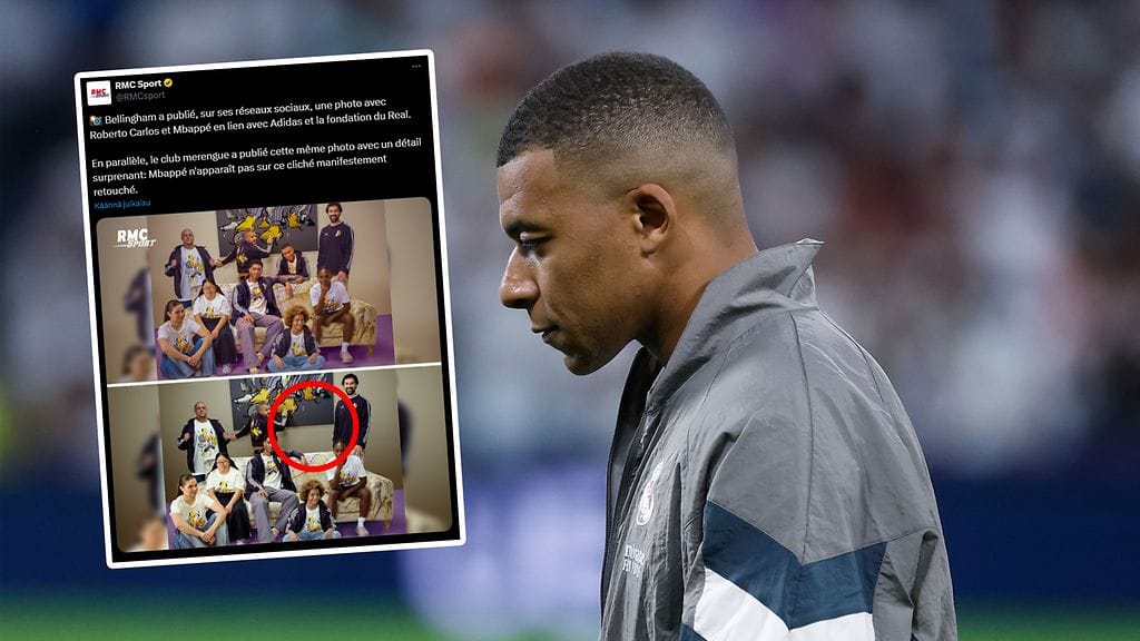 Kylian Mbappe poistettiin Real Madridin kuvasta.