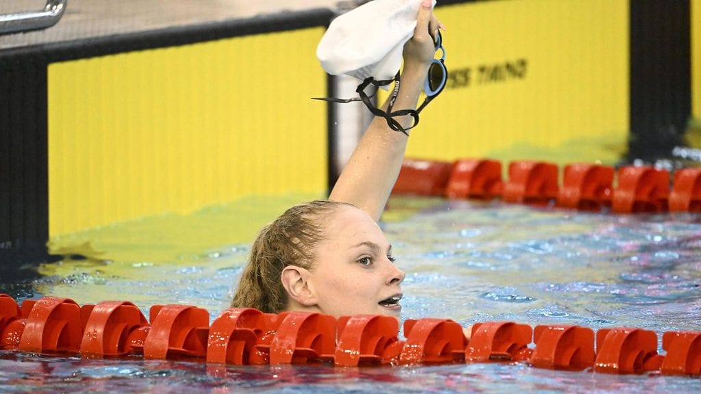 Laura Lahtinen uinnin pitkän radan SM-kilpailuissa Helsingissä kesäkuun lopussa.