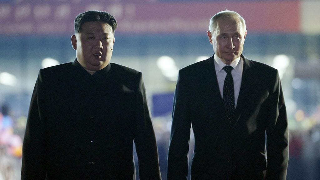 Pohjois-Korean itsevaltainen johtaja Kim Jong-un ja Venäjän presidentti Vladimir Putin allekirjoittivat sopimuksen kesäkuussa. Arkistokuva.