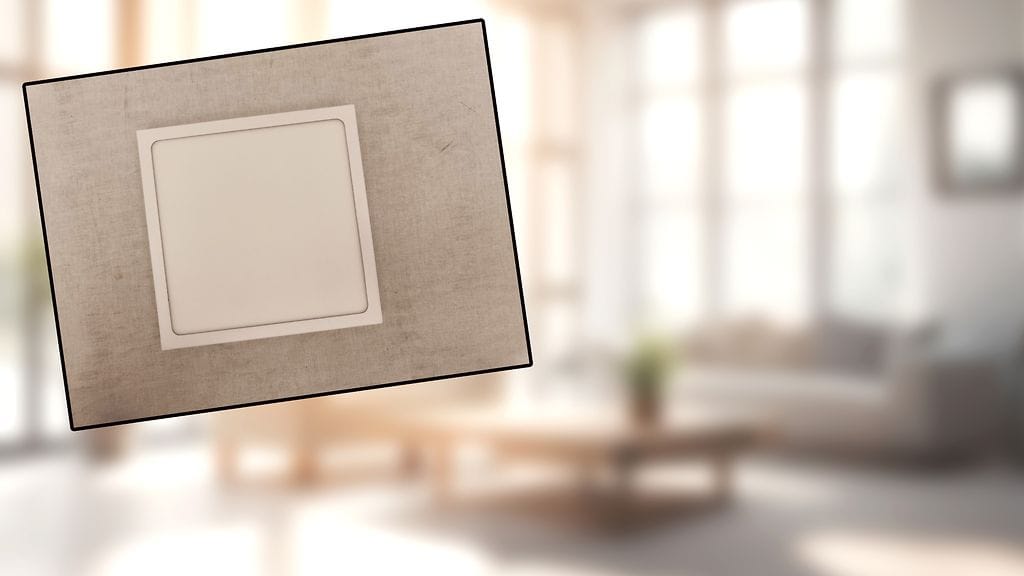 Takaisinvedettävä kattovalaisin on neliön mallinen.