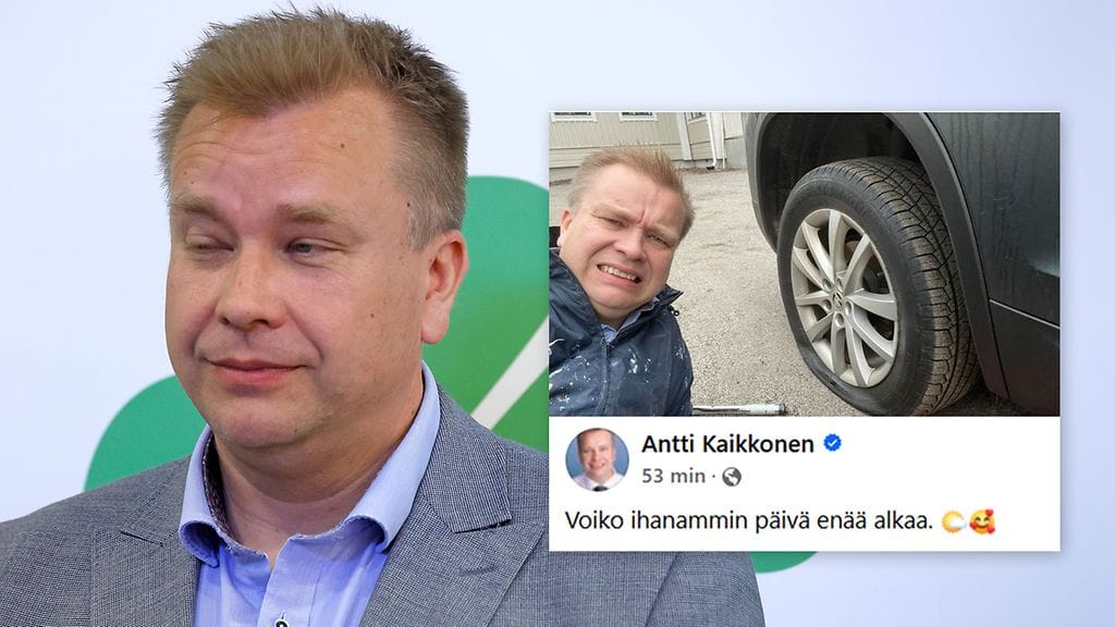 Kaikkosella oli pulma auton kanssa. Kuvankaappaus Facebookista.