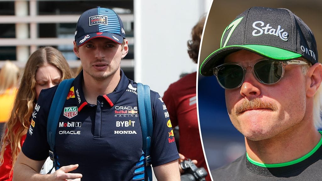 Valtteri Bottas ei katso hyvällä tapaa, jolla Max Verstappen toimi Yhdysvaltain GP:ssä.