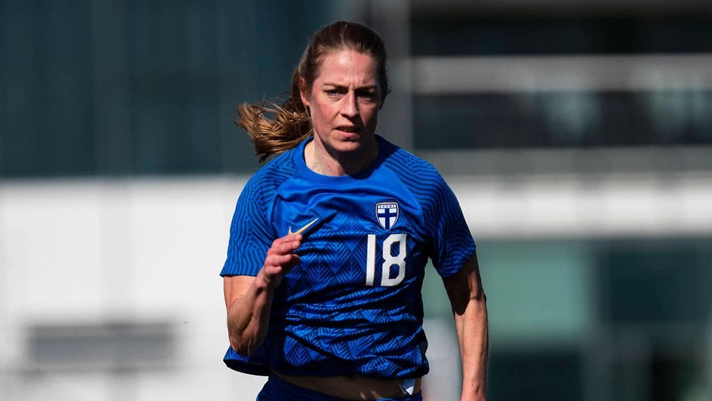 Linda Sällström teki uransa 60. maalin A-maajoukkuepaidassa.