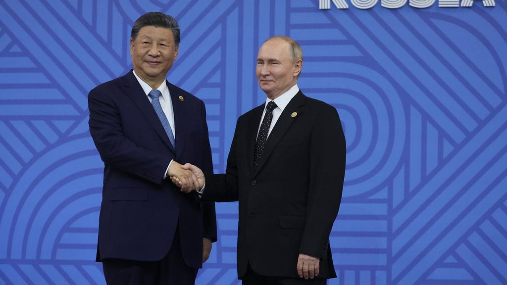 Kiinan presidentti Xi Jinping ja Venäjän presidentti Vladimir Putin Venäjällä lokakuussa 2024.