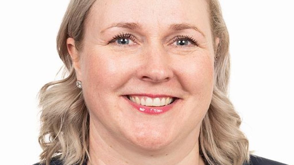 Kansandustaja Pia Sillanpää (ps) eduskunnan sivulla olevassa kuvassa.