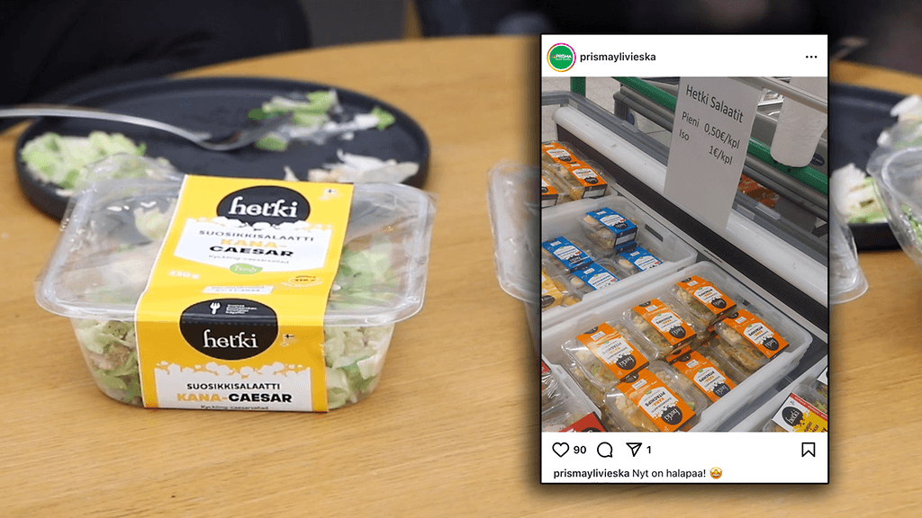 Pohjanmaalla Hetki-salaatteja on myyty isoja eriä puoli-ilmaiseksi, kun taas pääkaupunkiseudun kaupoista salaatit ovat olleet kokonaan loppu.