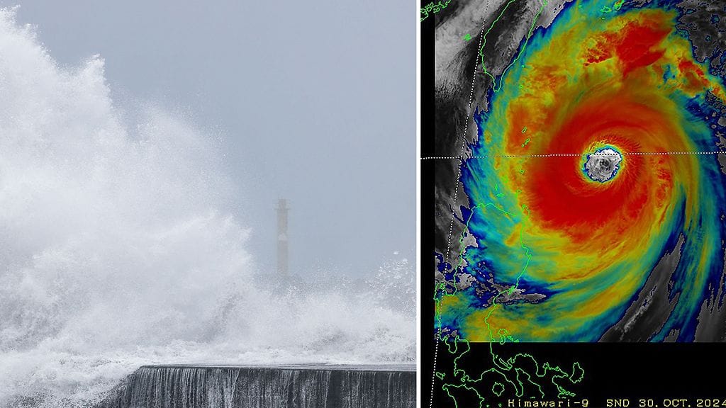 Taiwania oli keskiviikkona lähestymässä supertaifuuni Kong-rey.