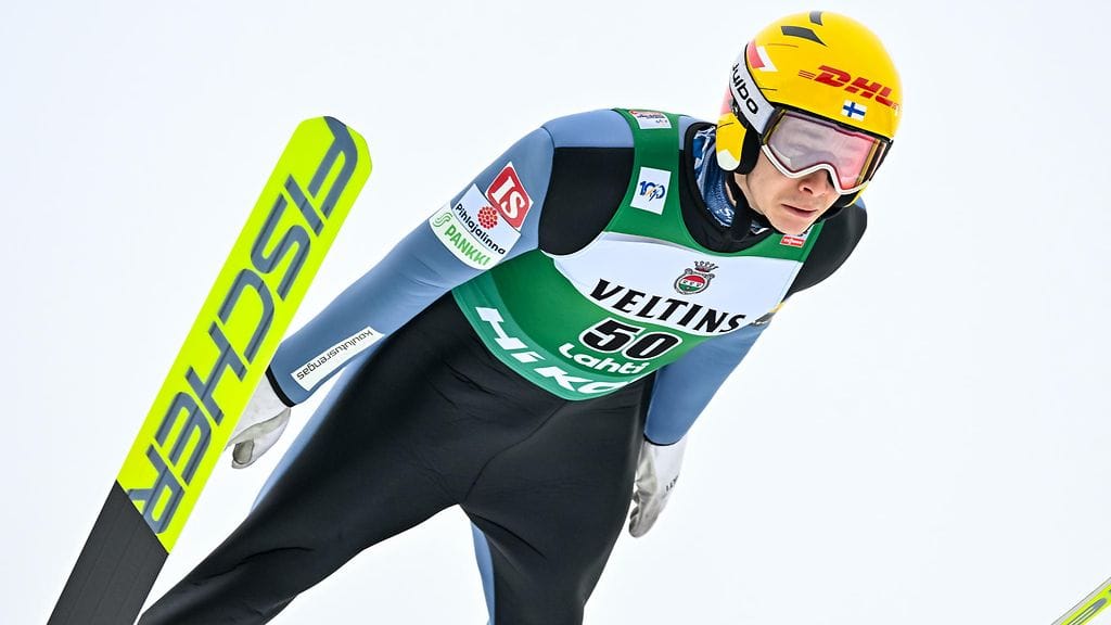 Eero Hirvonen maailmancupin kisassa Lahdessa viime maaliskuussa.