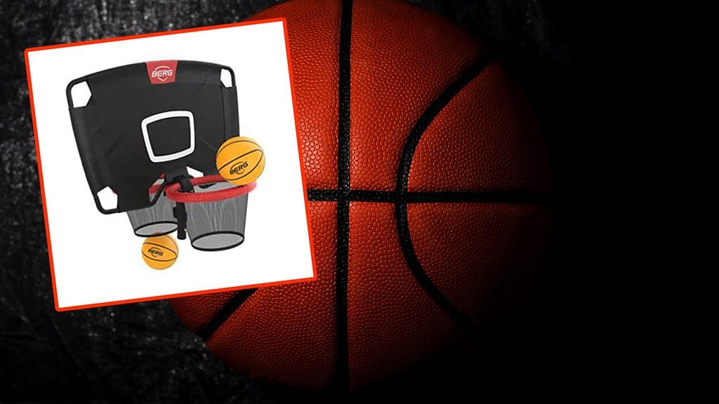Trampoliinia käytettävää koripallokoria vedetään myynnistä. Taustalla kuvituskuva.