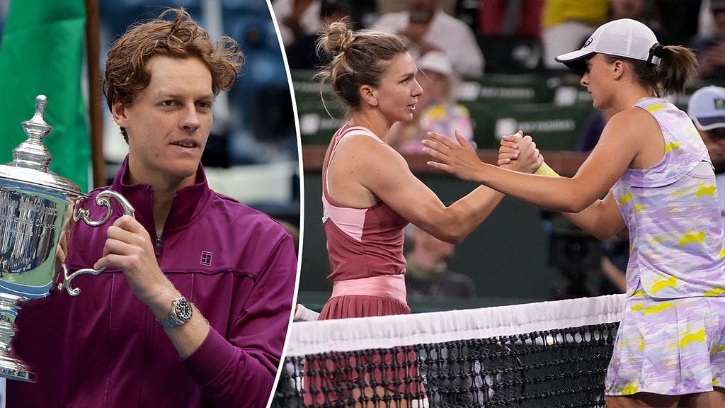 Jannik Sinnerin (vas.), Simona Halepin ja Iga Swiatekin dopingtapausten käsittelyt aiheuttavat suuria kysymyksiä.