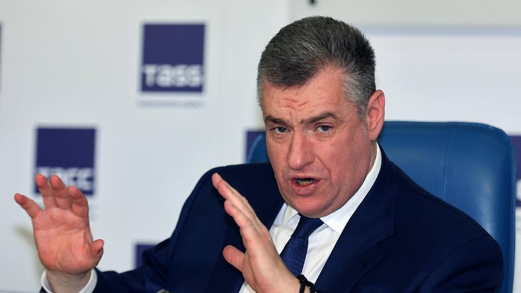 Venäjän ulkoasiainvaliokunnan johtaja Leonid Slutski joulukuussa 2023.