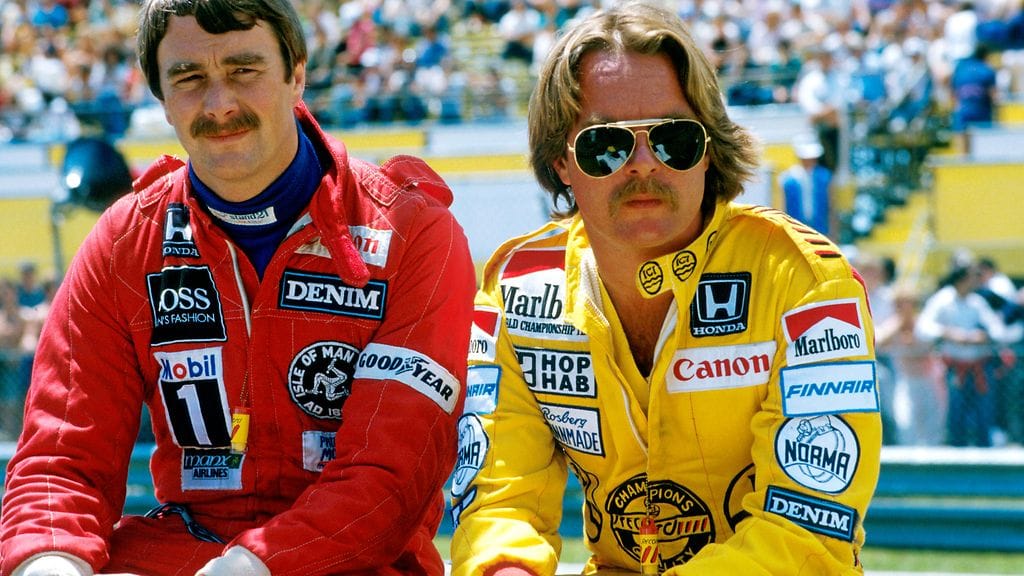 Keke Rosberg (oik.) ja Nigel Mansell olivat F1-sarjan tähtiä 1980-luvulla.