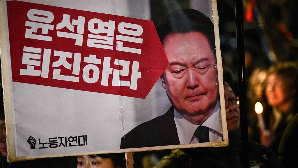 Mielenosoitus, jossa vaaditaan Etelä-Korean presidentin eroa.