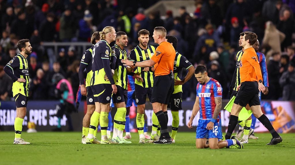 Manchester City jäi tasapeliin Crystal Palacen vieraana.