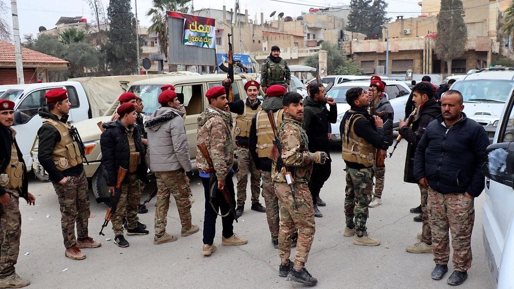 SDF:n joukkoja Syyrian pohjoisosassa olevassa al-Hasakahin kaupungissa 8. joulukuuta.