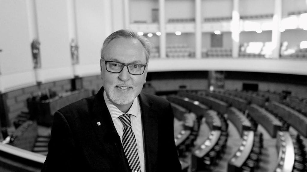 Antero Laukkanen eduskunnassa vuonna 2021.