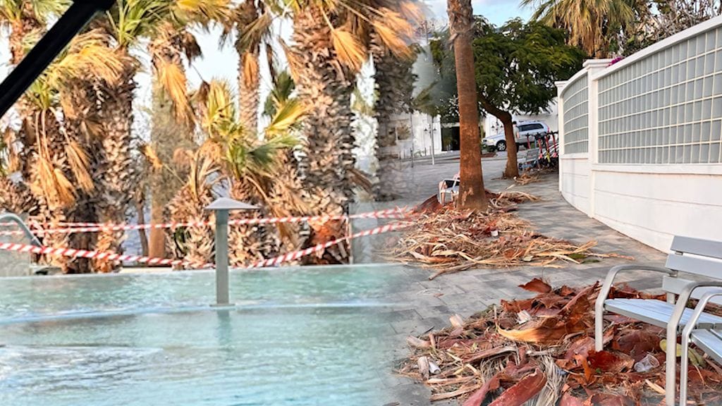 Dorothea-myrsky aiheutti tuhoja Teneriffalla.