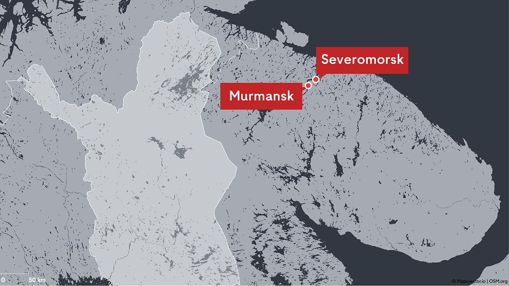 Severomorskissa sijaitsee asutusta sekä sotilastukikohtia.