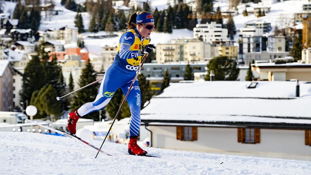 Krista Pärmäkoski hiihti Davosin 20 kilometrin väliaikalähdössä neljänneksi.