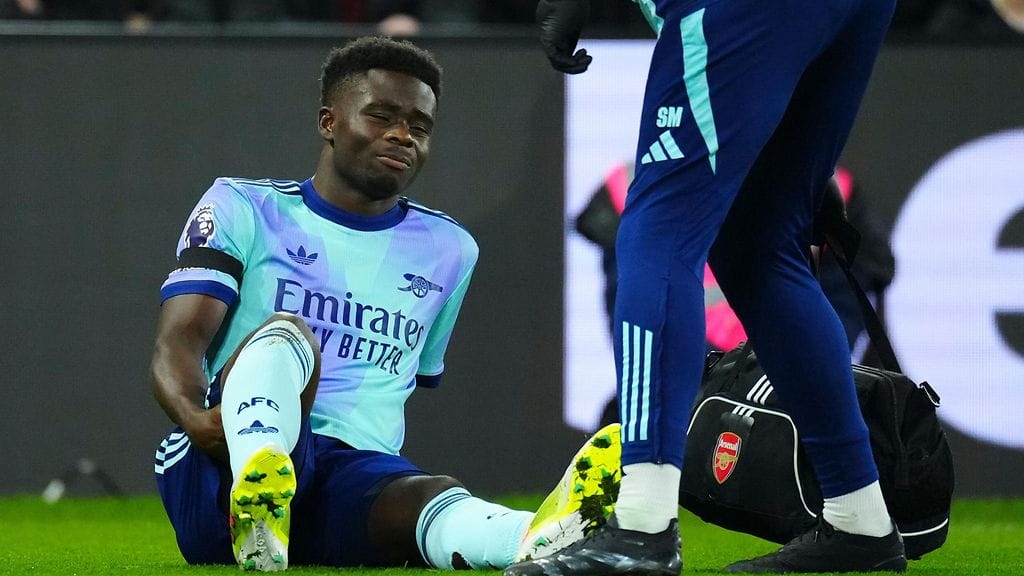 Bukayo Saka loukkasi takareitensä Crystal Palacea vastaan viikonloppuna.