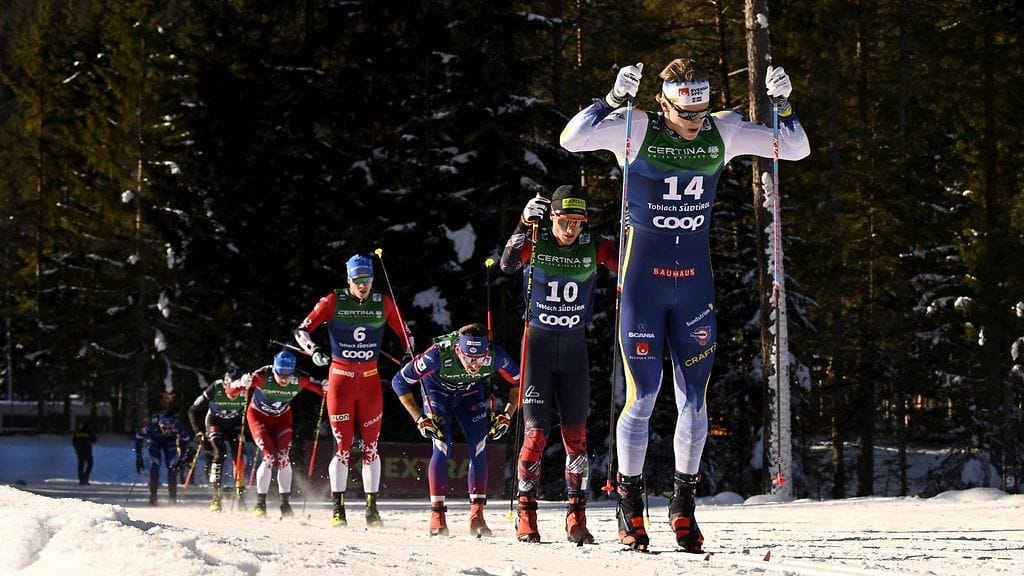 Edvin Anger nousi oikein kunnolla Tour de Skin Toblachin takaa-ajossa.