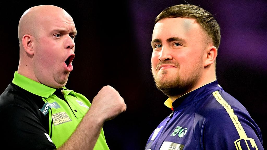 Michael van Gerwen ja Luke Littler iskevät yhteen dartsin MM-finaalissa.