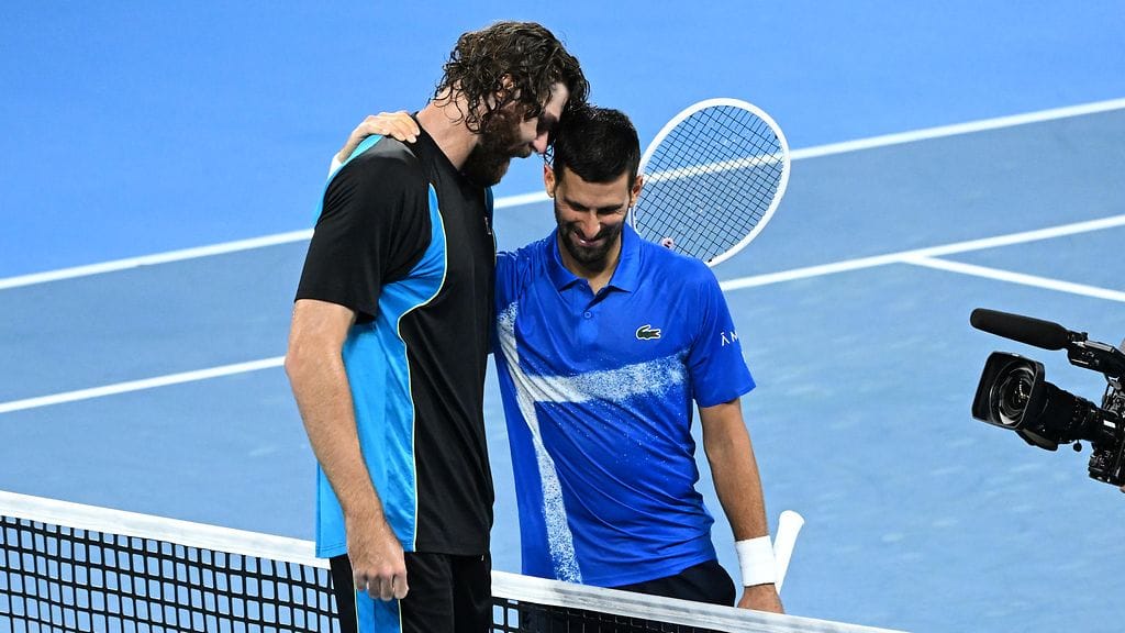 Reilly Opelka yllätti Novak Djokovicin Brisbanen ATP-turnauksen puolivälierissä.