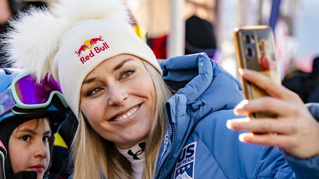 Lindsey Vonn oli seuraamassa Tour de Skin päätösetappa. Kuva on joulukuulta Sveitsin Sankt Moritzista.