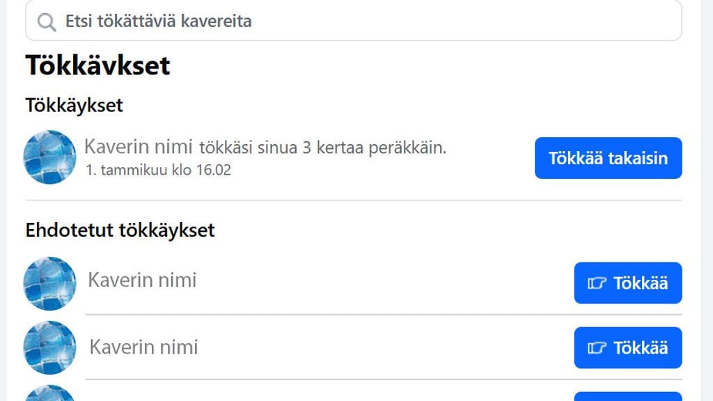 Tökkäykset Facebookissa