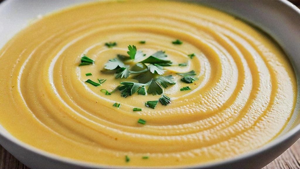 Kasvissosekeiton voi tehdä myös valmiista soseesta.