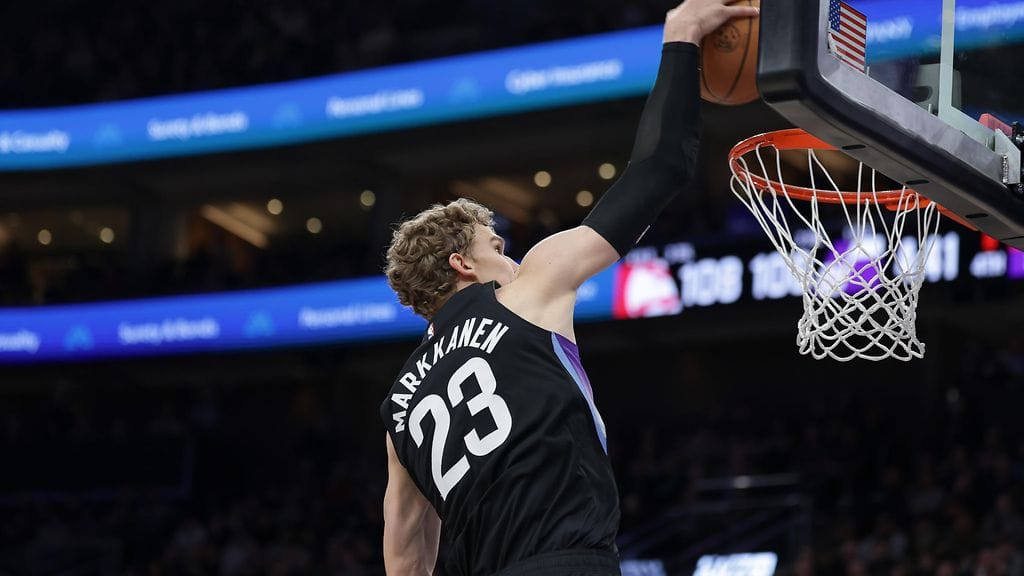 Lauri Markkanen teki 23 pistettä Miamia vastaan.