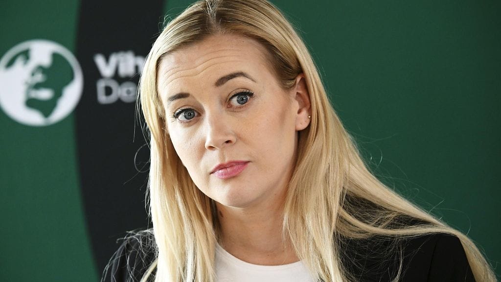 Kuvituskuva. Vihreiden puheenjohtaja Sofia Virta vihreiden puoluekokouksessa Espoon Dipolissa 29. syyskuuta 2024.