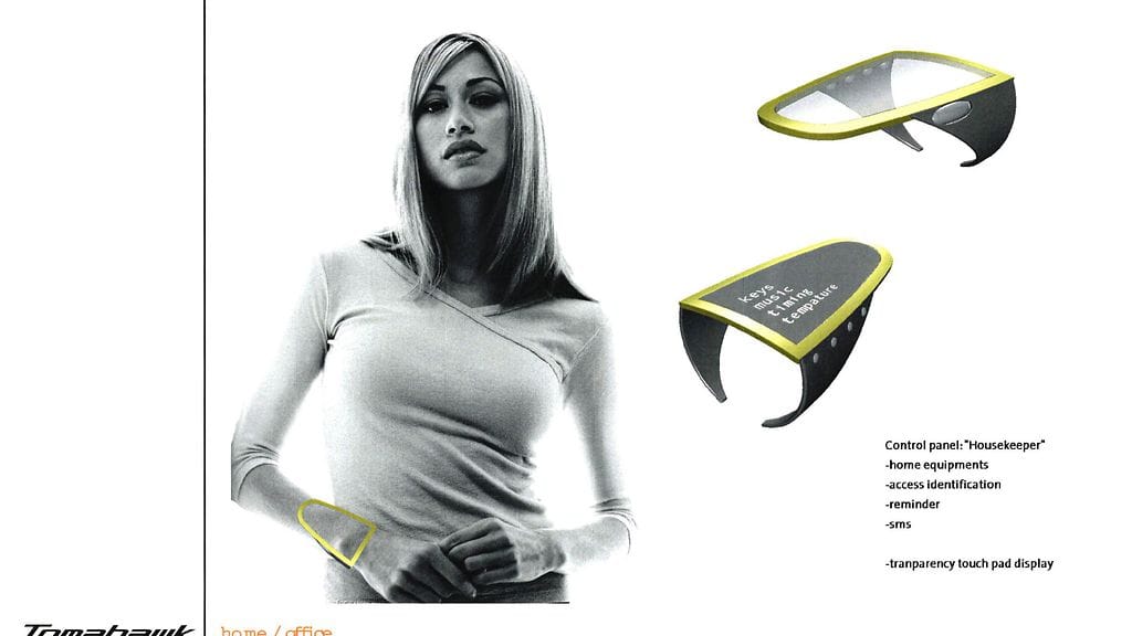 Wristpad-konsepti vuodelta 2000 olisi puettu ranteeseen. Kuva: Nokia Design Archive