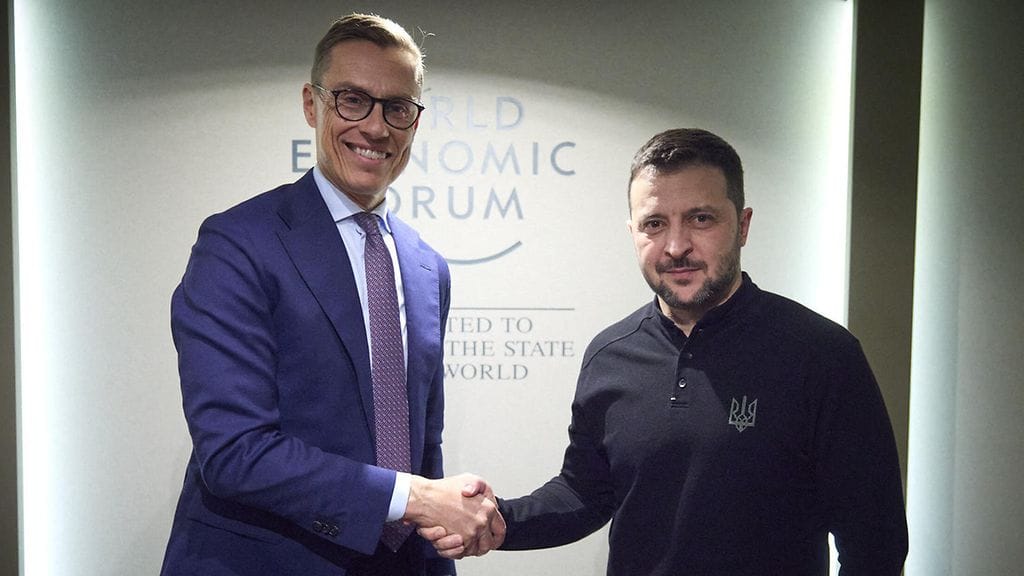 Presidentti Alexander Stubb tapasi Ukrainan presidentin Volodymyr Zelenskyin Svetisin Davosissa 21. tammikuuta.