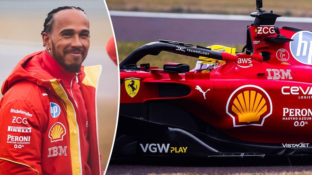 Lewis Hamilton ajoi Ferrarin vuoden 2023 ensimmäisen kerran keskiviikkona Fioranon testiradalla.