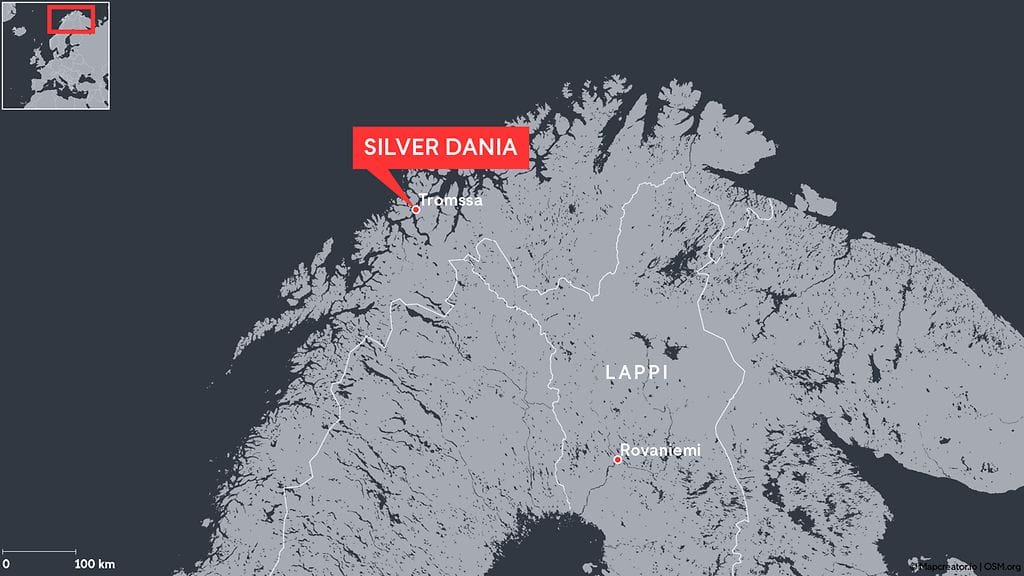 3101 silver dania, kartta, laiva