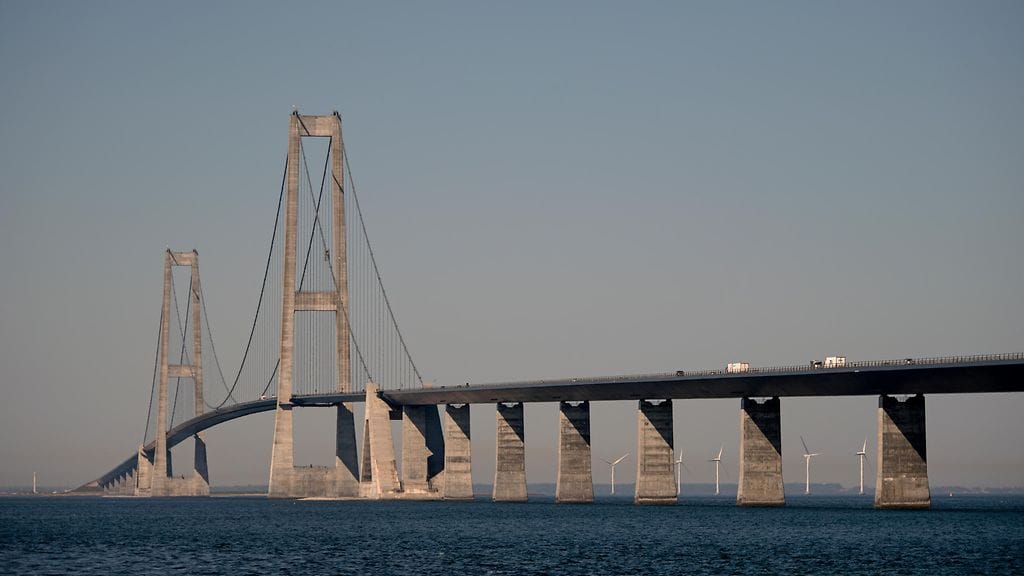 Arkistokuva Ison-Beltin sillasta.