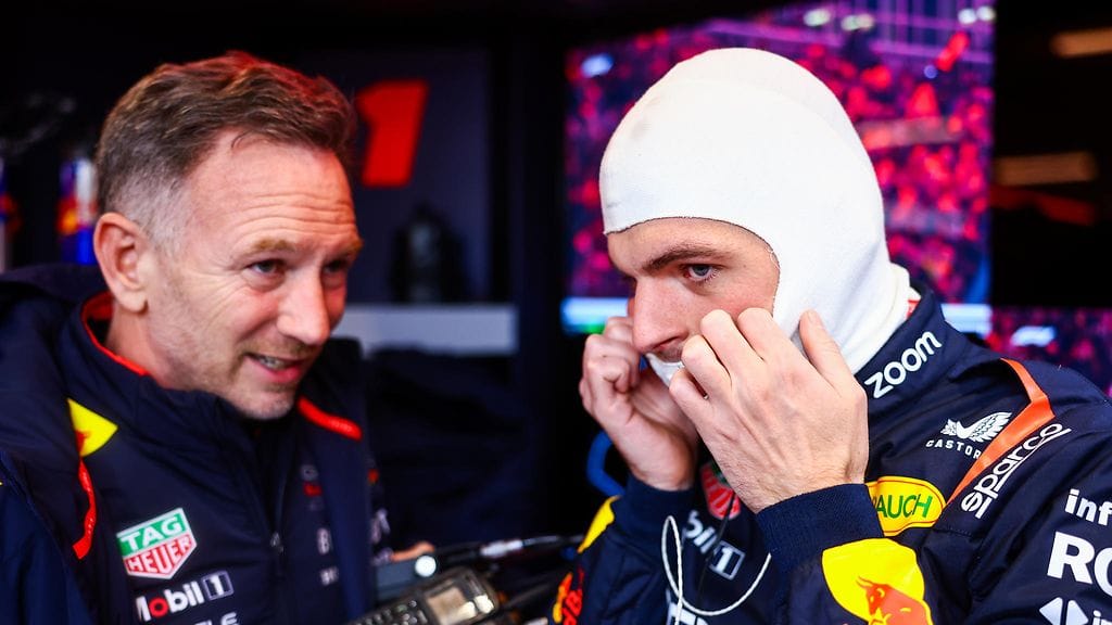 Christian Horner ja Max Verstappen.
