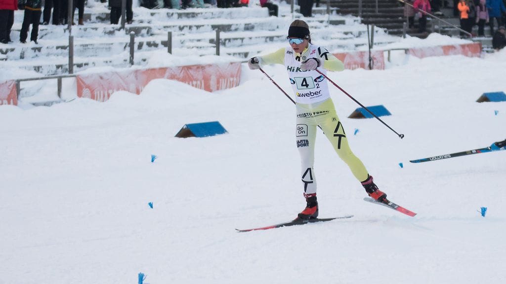 Olivia Puranen Imatran SM-hiihdoissa tammikuun alussa.