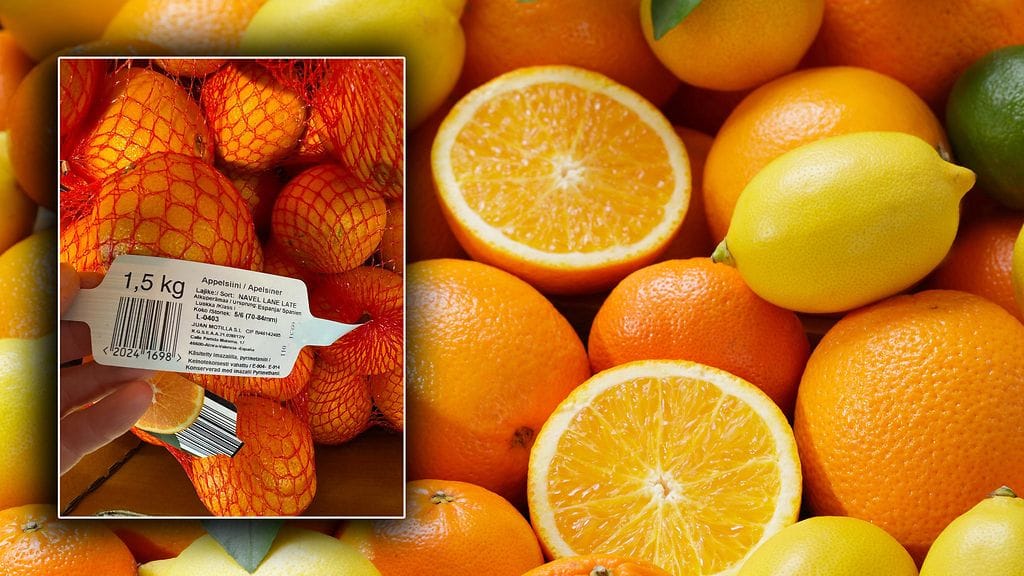Tavallisten sitrushedelmien kuorissa käytetään erilaisia kasvinsuojeluaineita.