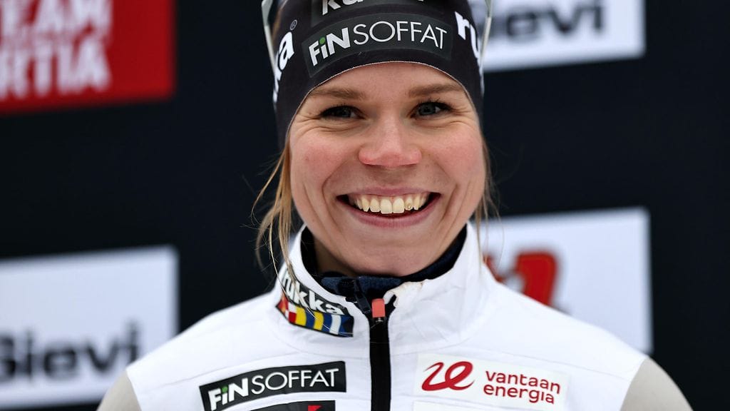 Jasmi Joensuun hymy oli herkässä lauantaina voiton jälkeen.