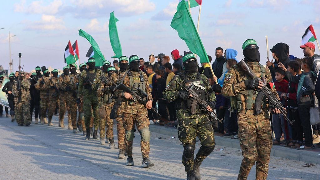 Hamasin taistelijoita Gazassa 1. helmikuuta.