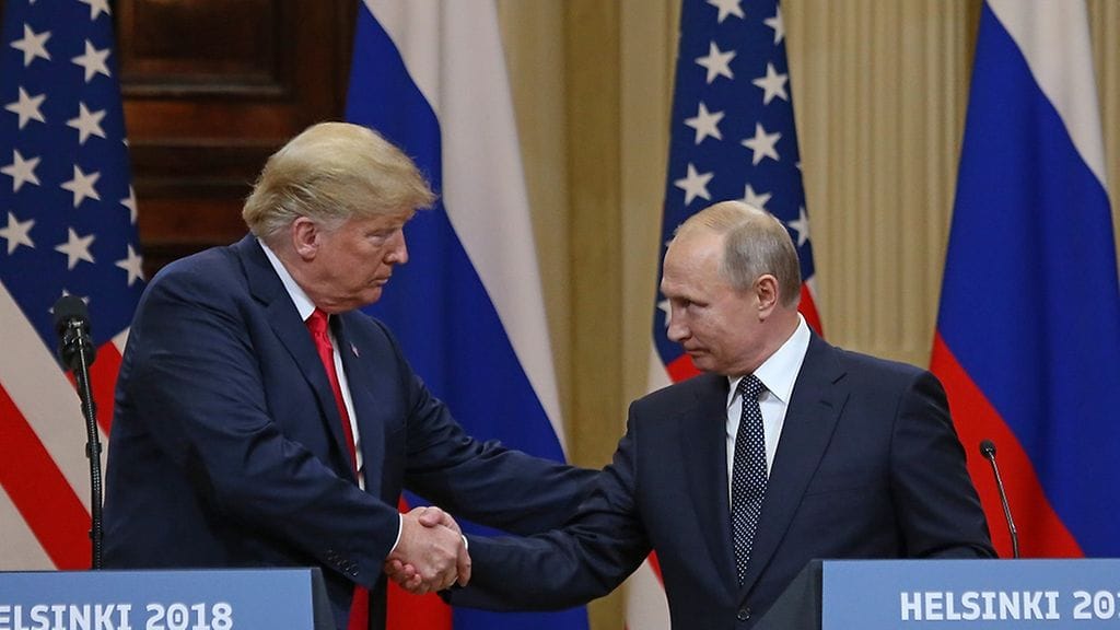Presidentit Trump ja Putin Helsingissä heinäkuussa 2018.