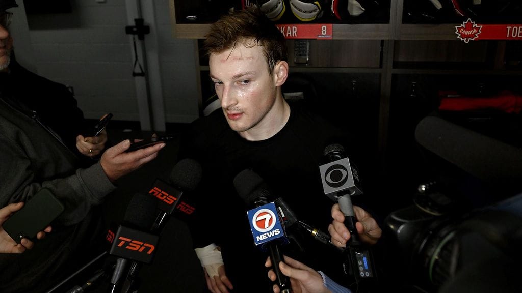 Cale Makar antoi medialle kommentteja sunnuntaina.