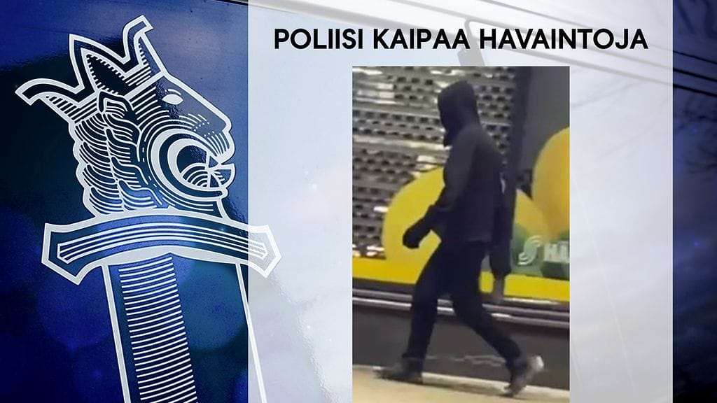 Poliisin tiedotteen mukaan mies sai kaupan kassalta käteistä näyttämällä asetta muistuttavaa esinettä taskussaan.